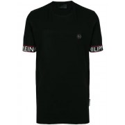 Philipp Plein Logo Cuff T-shirt Men 02 Black Clothing T-shirts Free Shipping