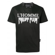 Philipp Plein L'homme T-shirt Men 0201 Black/white Clothing T-shirts Unbeatable Offers