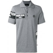 Philipp Plein Logo Patch Polo Shirt Men 10 Grey Clothing Shirts High Quality Guarantee