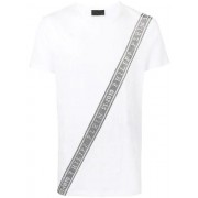 Philipp Plein Logo Embellished T-shirt Men 0102 White / Black Clothing T-shirts Official Uk Stockists