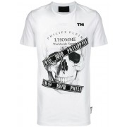 Philipp Plein Embellished Skull T-shirt Men 01 White Clothing T-shirts Official Authorized Store