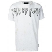Philipp Plein Logo Patch T-shirt Men 01 White Clothing T-shirts Fast Worldwide Delivery