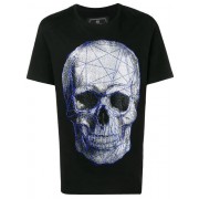 Philipp Plein Skull Print T-shirt Men 0208 Black/blue Clothing T-shirts Top Brand Wholesale Online