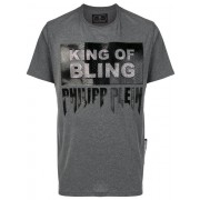 Philipp Plein Slogan Printed T-shirt Men 10 Grey Clothing T-shirts 100% Satisfaction Guarantee