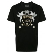 Philipp Plein Logo Patch T-shirt Men 02 Black Clothing T-shirts Uk Cheap Sale