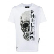 Philipp Plein Skull Logo T-shirt Men 01 White Clothing T-shirts 100% Genuine