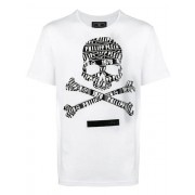 Philipp Plein Logo Skull T-shirt Men 01 White Clothing T-shirts High-end