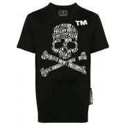 Philipp Plein Skull And Crossbones Print T-shirt Men 02 Black Clothing T-shirts