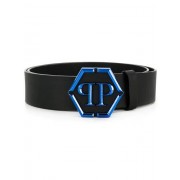 Philipp Plein Logo Plaque Belt Men 0208 Black/blue Accessories Belts Elegant Factory Outlet