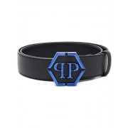 Philipp Plein Logo Plaque Buckle Belt Men 0208 Black/blue Accessories Belts Exclusive