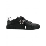 Philipp Plein Classic Hexagonal Low-top Sneakers Men 02 Black Shoes Low-tops