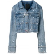 Philipp Plein Cropped Denim Jacket Women 07il L.a.livin Clothing Jackets Outlet On Sale