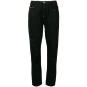 Philipp Plein Crystal Embellished Straight-leg Jeans Women 02cb Coordinate Black Clothing