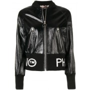 Philipp Plein Leather Bomber Jacket Women 02 Black Clothing Jackets Officially Authorized