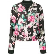 Philipp Plein Floral Print Bomber Jacket Women 02 Black Clothing Jackets Big Discount On Sale
