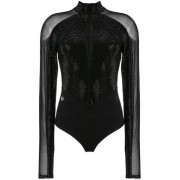 Philipp Plein Crystal Bodysuit Women 0202 Black / Clothing Blouses Outlet For Sale