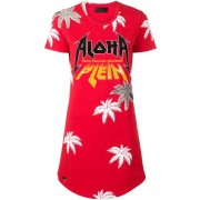 Philipp Plein Aloha T-shirt Dress Women 13 Red Clothing Day Dresses Fantastic