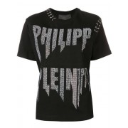 Philipp Plein Logo Piercing T-shirt Women 02 Black Clothing T-shirts & Jerseys High-end