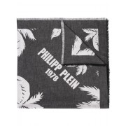 Philipp Plein Graphic Print Foulard Women 0201 Black / White Accessories Scarves Largest Fashion Store