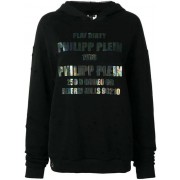 Philipp Plein Distressed Hoodie Women 02 Black Clothing Hoodies Newest Collection