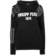 Philipp Plein Lettering Logo Hoodie Women 02 Black Clothing Hoodies Official Uk Stockists