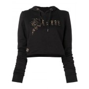Philipp Plein Gothic Plein Hoodie Women 02 Black Activewear Performance Sweatshirts & Hoodies Premier Fashion Designer