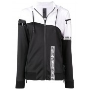 Philipp Plein Striped Hoodie Women 0201 Black / White Activewear Performance Sweatshirts & Hoodies Complete In Specifications