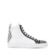 Philipp Plein Crystal Hi-top Sneakers Women 01 White Shoes Trainers No Sale Tax