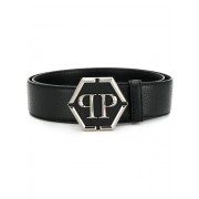 Philipp Plein Logo Buckle Belt Men 0202 Black / Accessories Belts Classic Styles