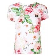 Philipp Plein Floral Print T-shirt Women 01 White Clothing T-shirts & Jerseys Large Discount