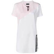 Philipp Plein Stripes T-shirt Dress Women 0103 White/rose Clothing Day Dresses Best Discount Price