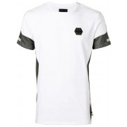 Philipp Plein Contrast Detail T-shirt Men White Silver Clothing T-shirts Best Discount Price