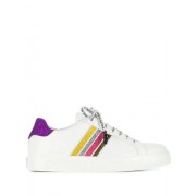 Philipp Plein Glitter Stripe Sneakers Women 0103 White Shoes Trainers Uk Cheap Sale