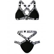 Philipp Plein Logo Biquini Women 02 Black Clothing Bikinis Attractive Design