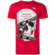 Philipp Plein L'homme Skull Print T-shirt Men 13 Red Clothing T-shirts Best-loved