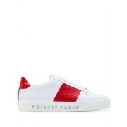 Philipp Plein Low-top Sneakers Men 0113 White Red Shoes Low-tops Stylish