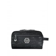 Philipp Plein Logo Print Wash Bag Men 02 Black Accessories Bags Where Can I Buy