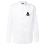Philipp Plein Embroidered Skull Shirt Men 01 White Clothing Shirts Top Brands