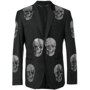 Philipp Plein Skull Structured Blazer Men 02 Black Clothing Blazers Stable Quality