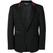 Philipp Plein Stripes Single-breasted Blazer Men 0213 Black / Red Clothing Blazers