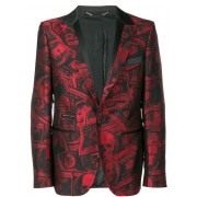 Philipp Plein Dollar Jacquard Blazer Men 0213 Black / Red Clothing Blazers Premier Fashion Designer