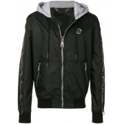 Philipp Plein Contrast Hood Bomber Jacket Men 02 Black Clothing Jackets Uk Store