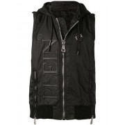 Philipp Plein Sleeveless Hooded Jacket Men 02 Black Clothing Jackets Super Quality
