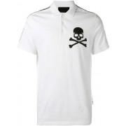 Philipp Plein Skull Print Polo Shirt Men 01 White Clothing Shirts Save Off