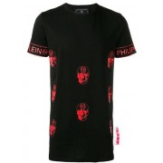 Philipp Plein Skull Print T-shirt Men 0213 Black/red Clothing T-shirts Super Quality