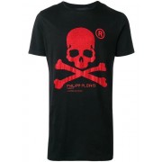 Philipp Plein Skull Print T-shirt Men 0213 Black / Red Clothing T-shirts Reliable Quality