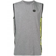 Philipp Plein Logo Patch Tank Top Men 10 Grey Clothing Vests & Tanks Timeless