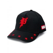 Philipp Plein Gothic Plein Baseball Cap Men 0213 Black / Red Accessories Hats Sale Uk