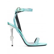 Philipp Plein Embellished Sandals Women 07 Light Blue Shoes Official Authorized Store