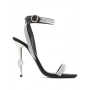 Philipp Plein Crystal High-heeled Sandals Women 70 Silver Shoes Huge Inventory